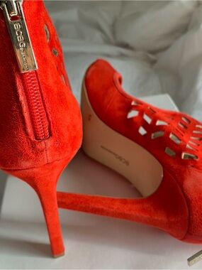 BCBG Red Suede Stiletto Heels